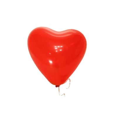 Балон с форма на сърце, ф 15 cm, 10 бр., червен