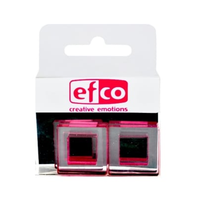 Бижу Acryl Duo, квадрат, 4 / 22 mm, 5 броя, прозрачни с розов оттенък