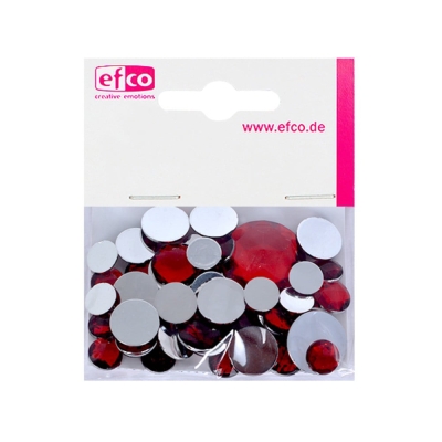 Декоративни камъчета, Acryl facettiert, Set Rund, кръгли, 30/10/10/1/1 Stk., червени