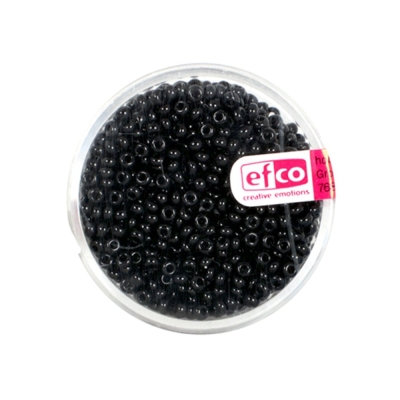 Индиански перли, непрозрачни, ф 3,5 mm, ~400 бр., черни