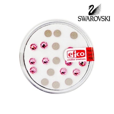 Кристали Swarovski, едностранно плоски, ф 4 mm, 20 бр., светла фуксия