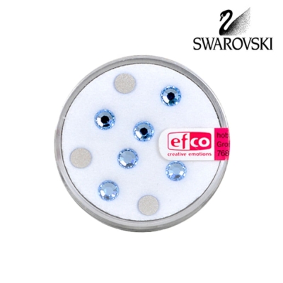 Кристали Swarovski, едностранно плоски, ф 5 mm, 10 бр., светъл сапфир