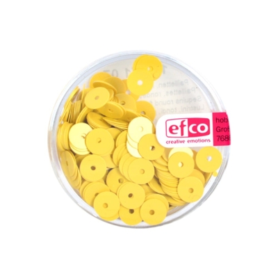 Кръгли пайети, плоски, ф 6 mm, ~ 500 бр., жълти