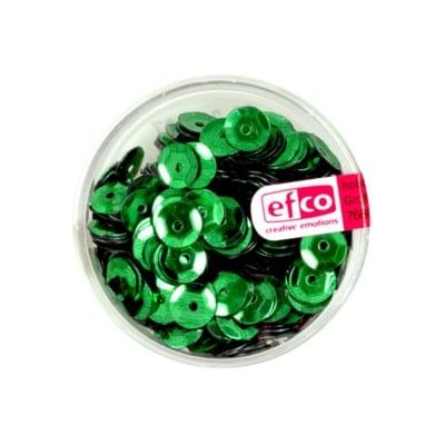 Кръгли пайети, релефни, ф 6 mm, ~ 500 бр., холограмно зелено