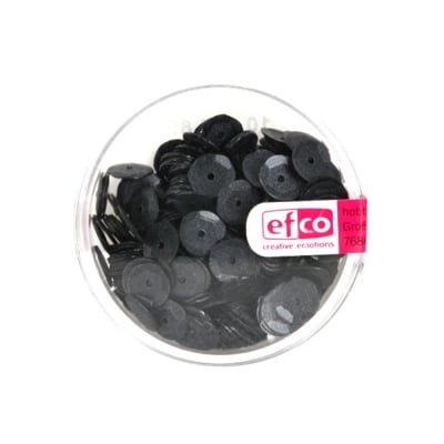 Кръгли пайети, релефни, ф 6 mm, ~ 500 бр., черни