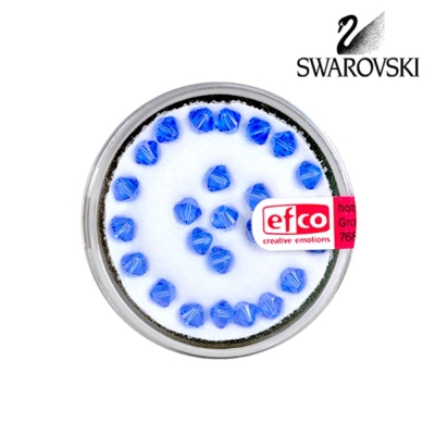Перла многостенна Swarovski, 4 mm, 25 бр., сапфир