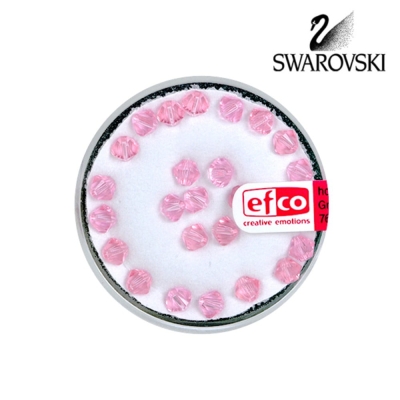 Перла многостенна Swarovski, 4 mm, 25 бр., светла роза