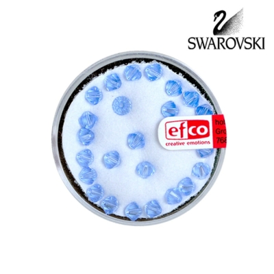Перла многостенна Swarovski, 4 mm, 25 бр., светъл сапфир