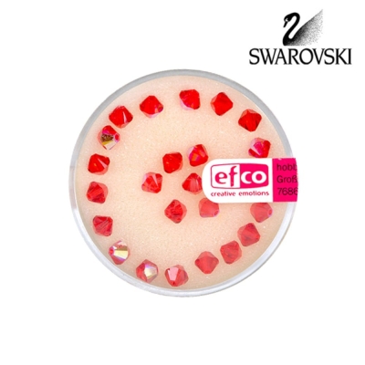 Перла многостенна Swarovski, 4 mm, 25 бр., светъл сиам - АВ