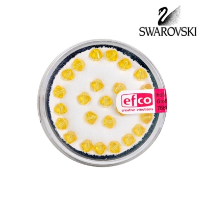 Перла многостенна Swarovski, 4 mm, 25 бр., светъл топаз