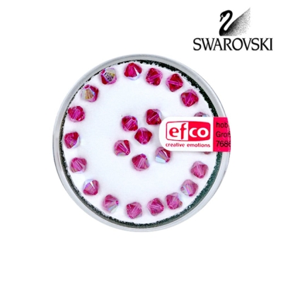 Перла многостенна Swarovski, 4 mm, 25 бр., фуксия