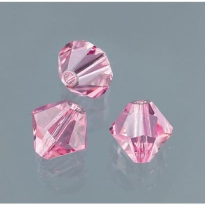 Перла многостенна Swarovski, 6 mm, 12 бр., светлoрозов