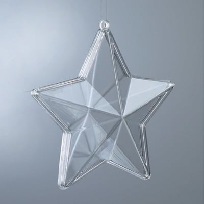 Пластмасова звезда, прозрачна, 140 mm