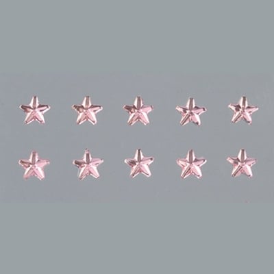 Самозалепващи кристали, Stern, звезда, 4, 5, 6, 8 mm, 56 бр., светла роза