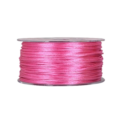 Сплетен шнур, сатен, 2 mm, 50 м. ролка, розов, опаковка 50