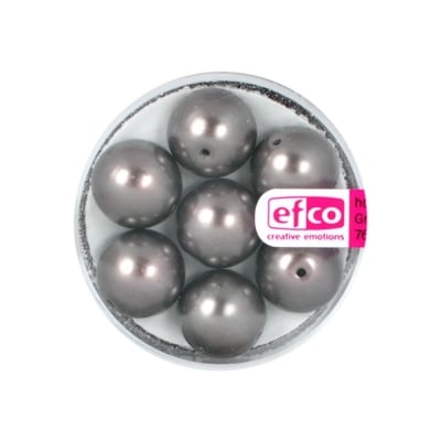 Стъклени восъчни перли, 12 mm, 7 бр., тъмнокафяви