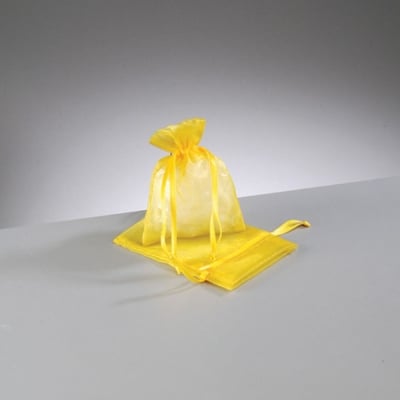Торбичка от органза, 7,5 x 10 cm, жълта