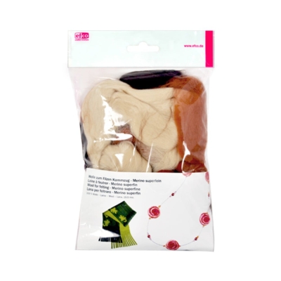 Филц от суперфино мерино, 50 g, кафяв микс