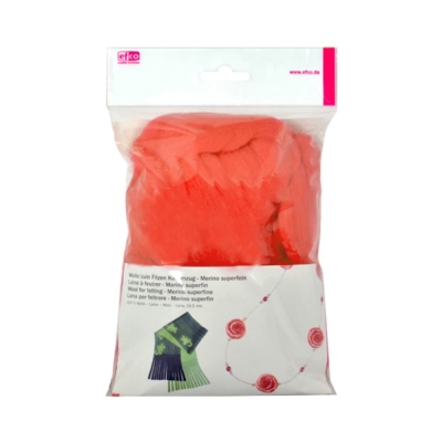 Филц от суперфино мерино, 50 g, оранжев