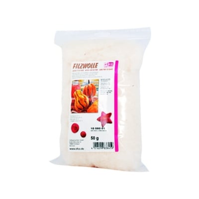 Филц от чиста овча вълна, 50 g, бял