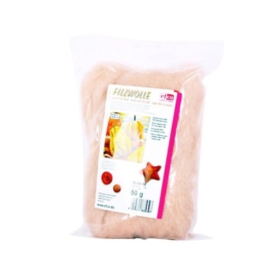 Филц от чиста овча вълна, 50 g, телесен цвят