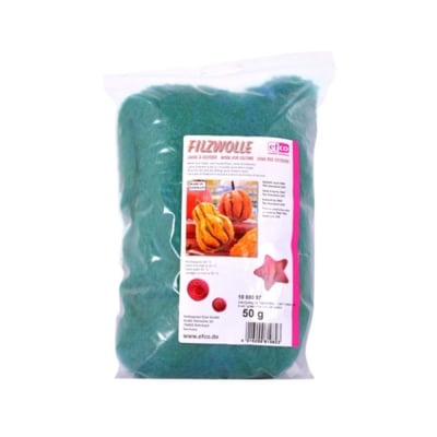 Филц от чиста овча вълна, 50 g, синьо зелен