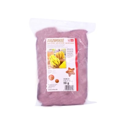Филц от чиста овча вълна, 50 g, стара роза