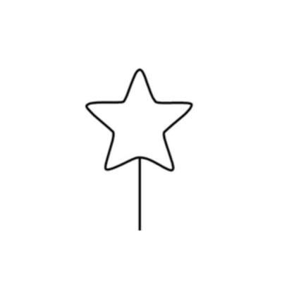 Телена форма за украсяване, 14 cm, звезда с дръжка
