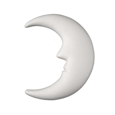 Луна от стиропор, бял, H 230 mm