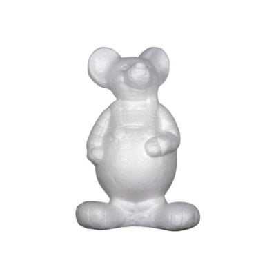 Мишка от стиропор, бял, H 210 mm