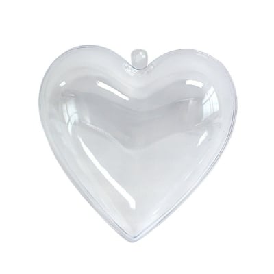 Сърце от пластмаса, H 80 mm, прозрачна