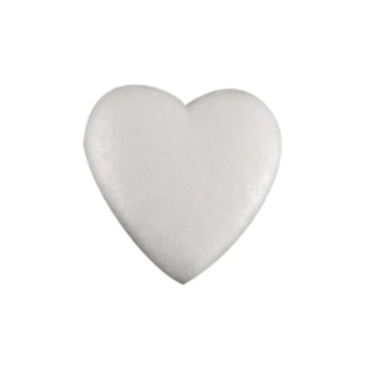 Сърце от стиропор, бял, 47 mm