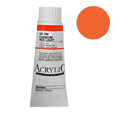 Акрилна боя ARTISTS' ACRYLIC, 50 ml, Cadmium red light