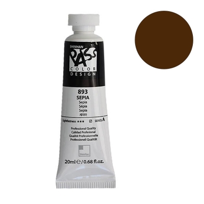 Постерна боя на водна основа PASS COLOR, 20 ml, Sepia