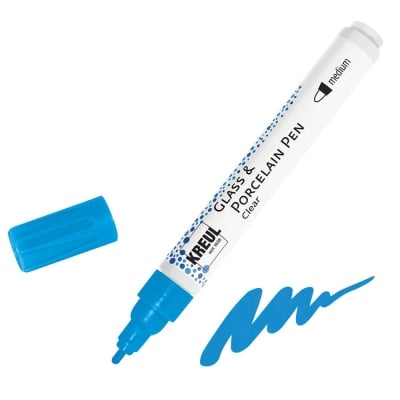 Маркер за стъкло Glass Color Pen, връх 2-4 mm, светлосин