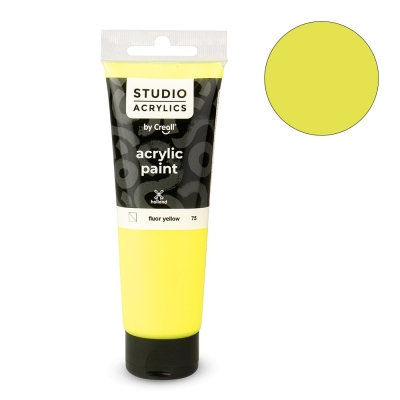 Акрилна боя CREALL-STUDIO-ACRYLICS, 120 ml, флуорисцентно жълт
