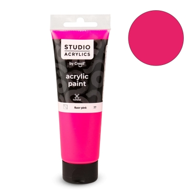 Акрилна боя CREALL-STUDIO-ACRYLICS, 120 ml, флуорисцентно розов