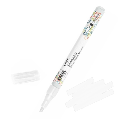 Маркер лак калиграфски, връх-плосък 1-3 mm, бял