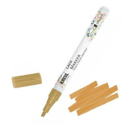 Маркер лак калиграфски, връх-плосък 1-3 mm, златист