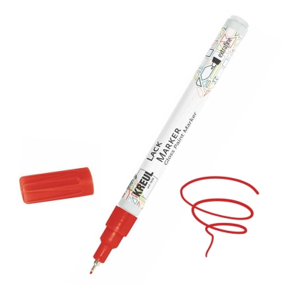 Маркер лак тънкописец, Extrafine, 0,8 mm, червен