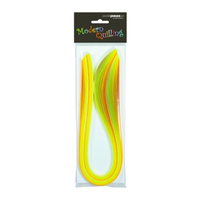 Ленти за квилинг, 10 mm x 48 cm, 100 ленти, жълта гама