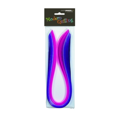 Ленти за квилинг, 10 mm x 48 cm, 100 ленти, розово-лилав