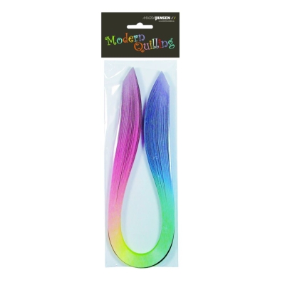 Ленти за квилинг, 5 mm x 48 cm, 100 ленти, дъга