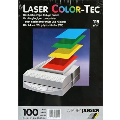 Копирна хартия Laser COLOR-TEC, 115 g/m2, А4, 100 листа в пакет