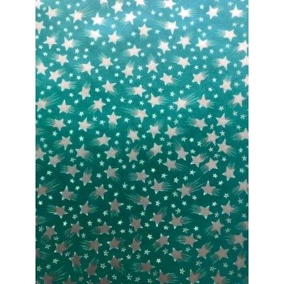 Хартия прозрачна твърда, 115 g/m2, 50 x 60 cm, 1л, Падащи звезди, зелен