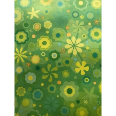 Хартия прозрачна твърда, 115 g/m2, 50 x 60 cm, 1л, Цветя, зелен