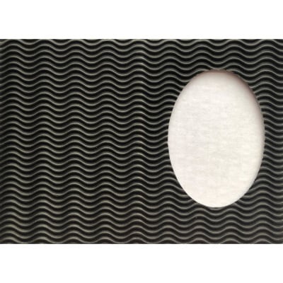 Шейкър картичка с овален прозорец, велпапе W-вълна, А6, 5 бр., черен