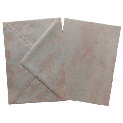 Комплект картичка с плик, 200 g/m2, А6, 5 бр., мраморно розов