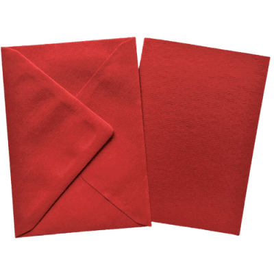 Комплект картичка с плик, 220 g/m2, А6, 5 бр., червен