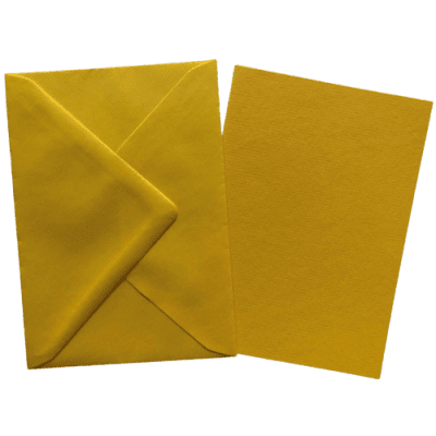Комплект картичка с плик, 220 g/m2, А6, 5 бр., жълт